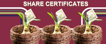 Grow your funds in a safe manner, with a competitive savings rate with our Share Certificates!